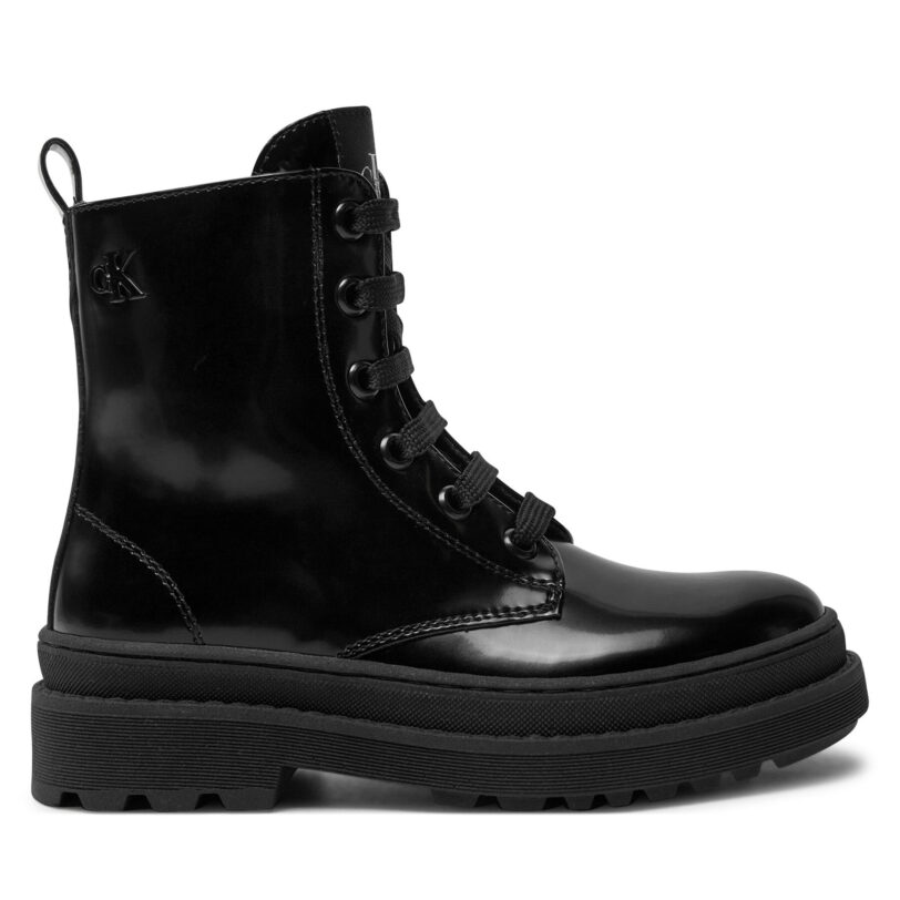 Туристически oбувки Calvin Klein Jeans Lace-Up Bootie V4A5-81031-1453 M Черен цвят на ниска цена