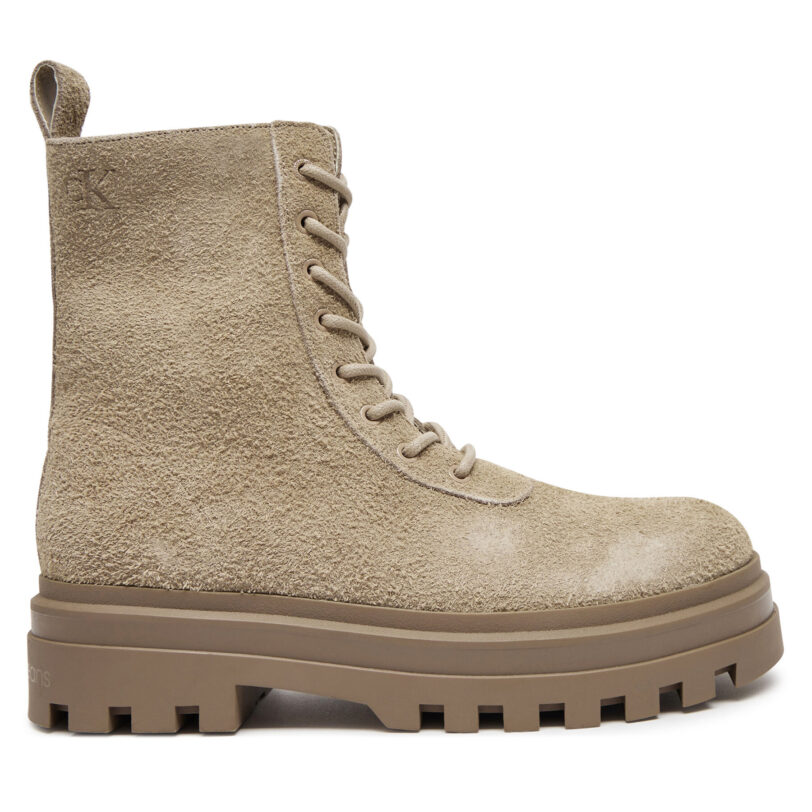 Туристически oбувки Calvin Klein Jeans Lugged Lace Zip Boot Oxf Hr Su YM0YM01068 Бежов цвят на ниска цена