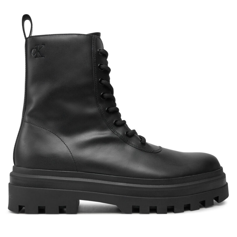 Туристически oбувки Calvin Klein Jeans Lugged YM0YM01066 Черен цвят на ниска цена