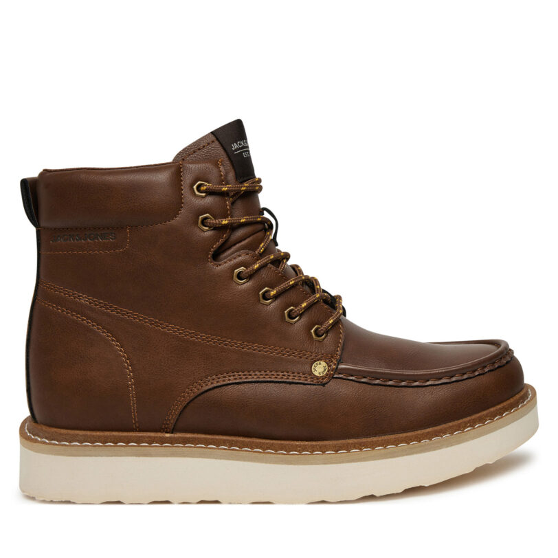 Туристически oбувки Jack&Jones Jfwarchway Pu Moc Boot Lace-Up Boots 12257971 Кафяв цвят на ниска цена