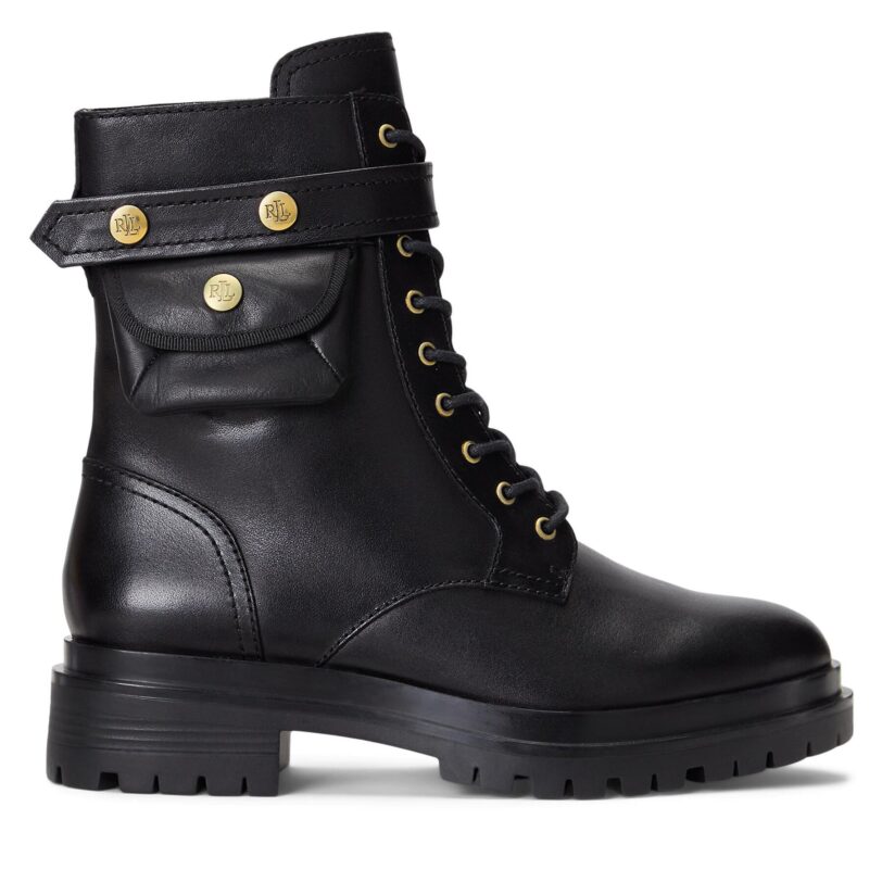 Туристически oбувки Lauren Ralph Lauren 802916475001 Черен цвят на ниска цена