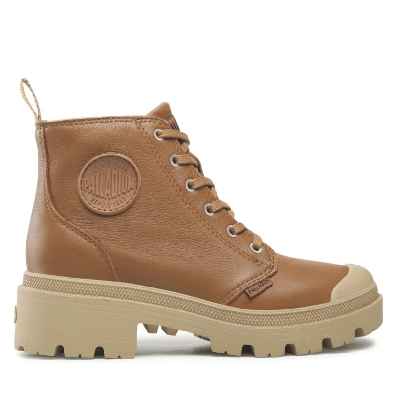 Туристически oбувки Palladium Pallabase Leather 96905-252-M Кафяв цвят на ниска цена