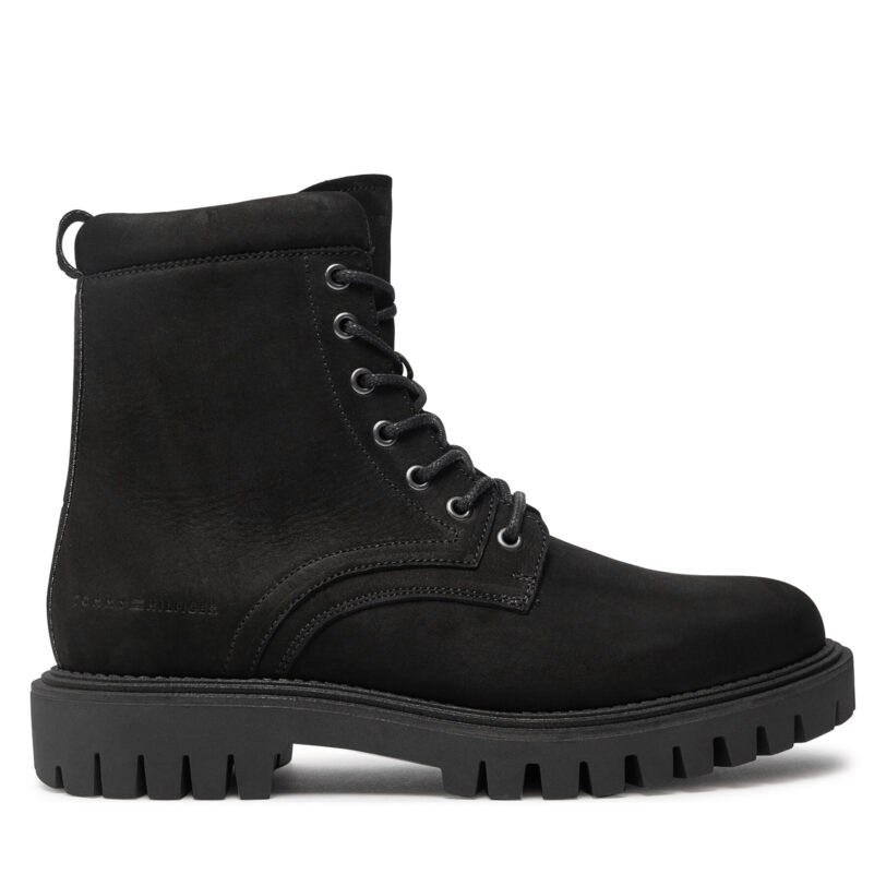 Туристически oбувки Tommy Hilfiger Casual Hilfiger Chunk Z Nbk Boot FM0FM05149 Черен цвят на ниска цена