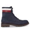 Туристически oбувки Tommy Hilfiger Corporate Hilfiger Nubuck Boot FM0FM04801 Син цвят на ниска цена