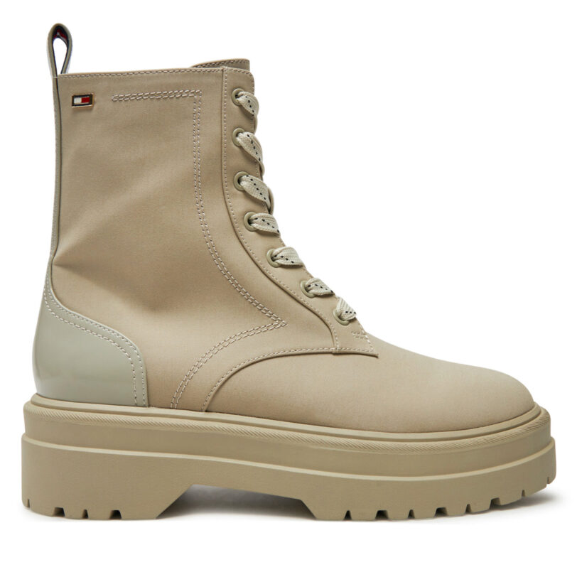 Туристически oбувки Tommy Hilfiger Flag Ventile Lace Up Boot FW0FW08287 Бежов цвят на ниска цена