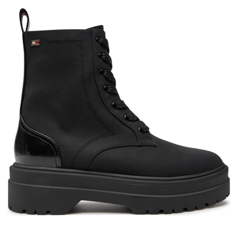 Туристически oбувки Tommy Hilfiger Flag Ventile Lace Up Boot FW0FW08287 Черен цвят на ниска цена
