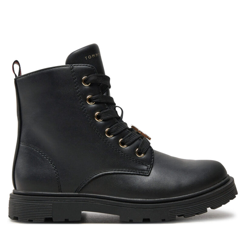 Туристически oбувки Tommy Hilfiger Lace-Up Bootie T1A5-33561-1351 S Черен цвят на ниска цена