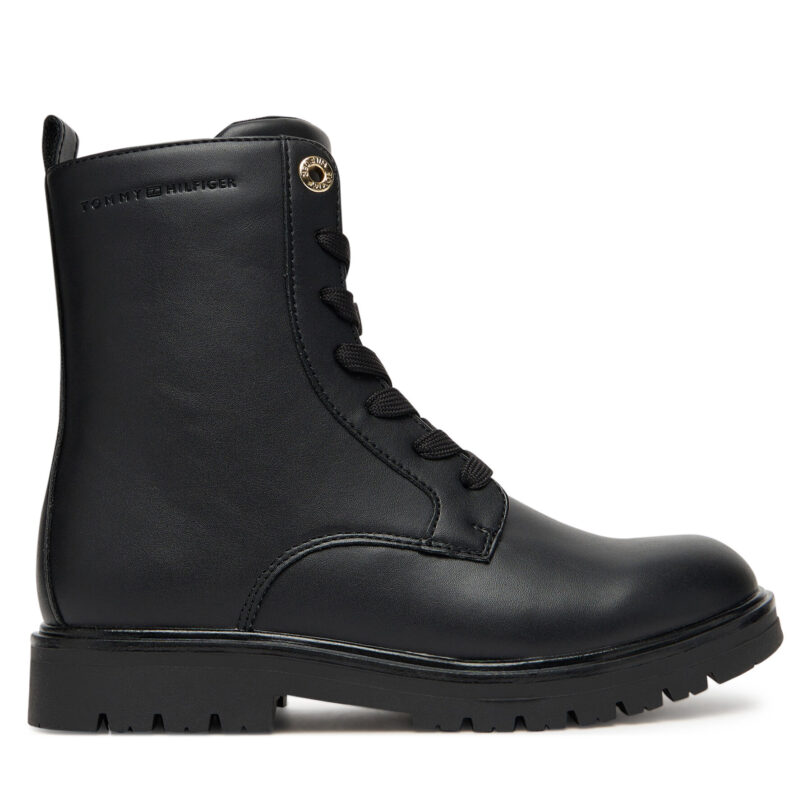 Туристически oбувки Tommy Hilfiger Lace-Up Bootie T3A5-34012-1355 D Черен цвят на ниска цена