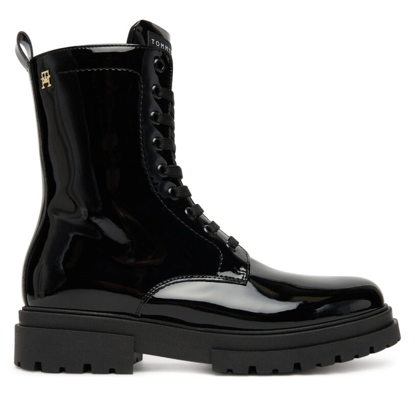 Туристически oбувки Tommy Hilfiger Lace-Up Bootie T4A5-34025-0775 D Черен цвят на ниска цена