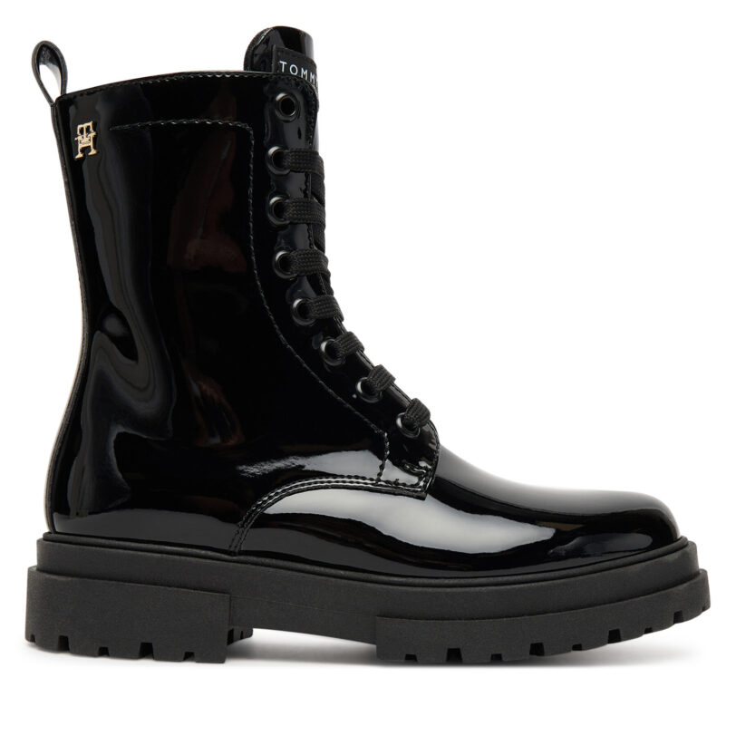 Туристически oбувки Tommy Hilfiger Lace-Up Bootie T4A5-34025-0775 S Черен цвят на ниска цена