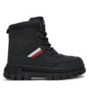 Туристически oбувки Tommy Hilfiger Stripes Fur Boot T3X5-33713-1487 S Черен цвят на ниска цена