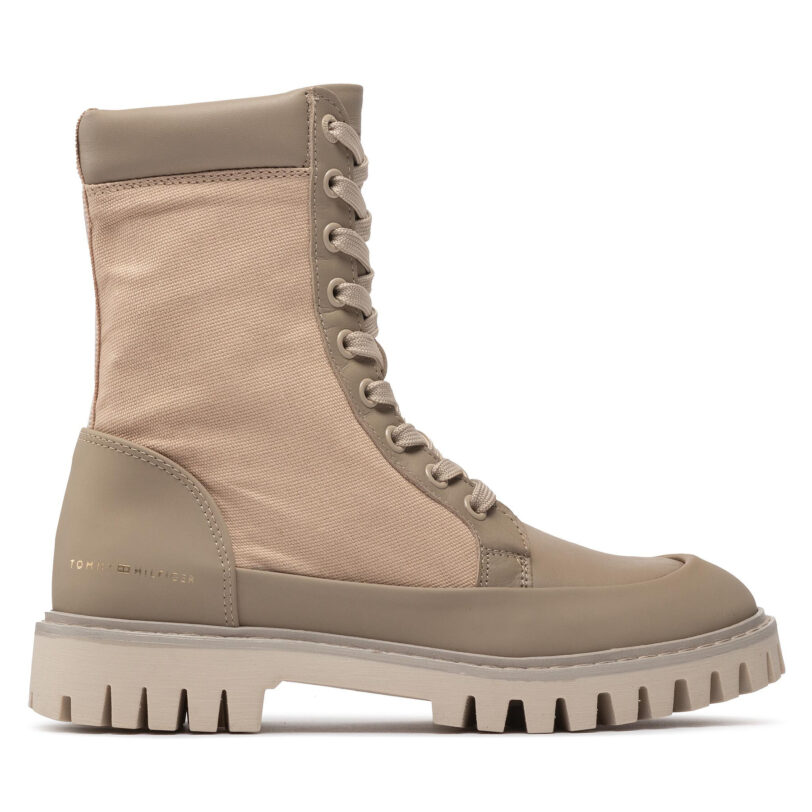 Туристически oбувки Tommy Hilfiger Th Casual Lace Up Boot FW0FW06549 Бежов цвят на ниска цена