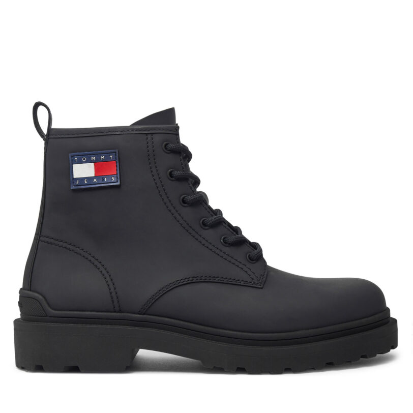 Туристически oбувки Tommy Jeans EM0EM01447 Черен цвят на ниска цена