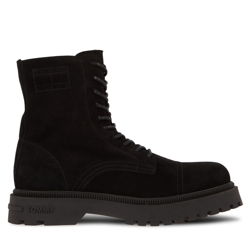 Туристически oбувки Tommy Jeans Tjm Casual Boot Suede EM0EM01336 Черен цвят на ниска цена