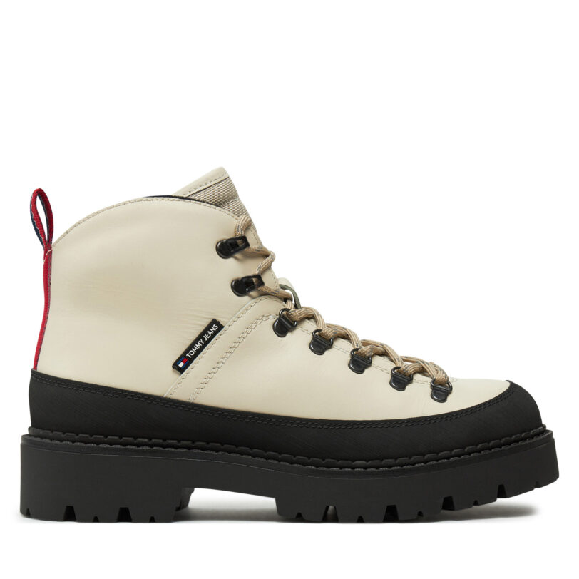 Туристически oбувки Tommy Jeans Tjm Hiking Boot Wl EM0EM01491 Екрю цвят на ниска цена