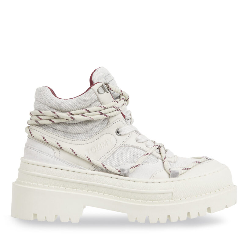 Туристически oбувки Tommy Jeans Tjw Hybrid Boot EN0EN02338 Бял цвят на ниска цена
