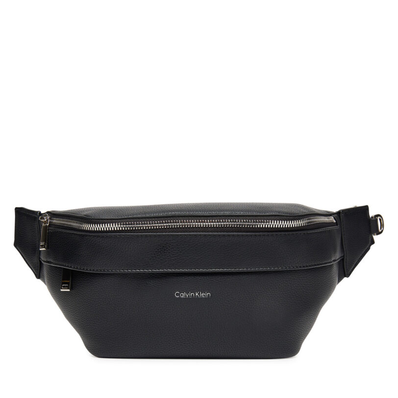 Чанта за кръст Calvin Klein Raised Waistbag LV04D3161G Черен цвят на ниска цена