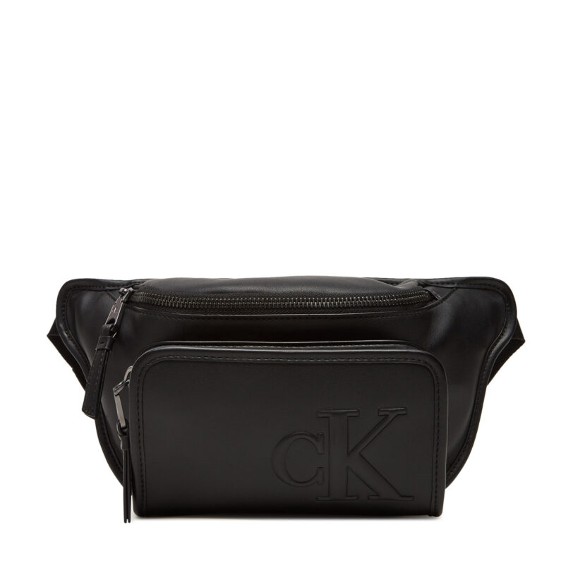 Чанта за кръст Calvin Klein Sculpted Impression Waistbag 38 LV04G3160G Черен цвят на ниска цена