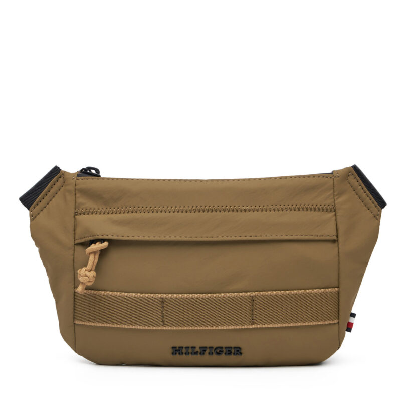Чанта за кръст Tommy Hilfiger Th Colour Bumbag AM0AM13220 Каки цвят на ниска цена