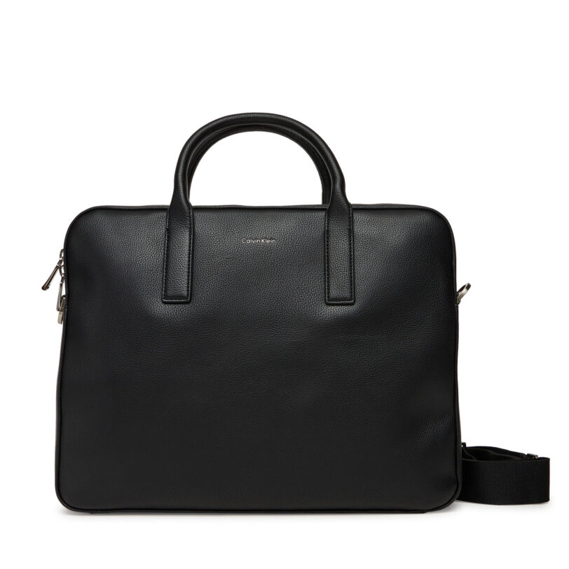 Чанта за лаптоп Calvin Klein Raised Commuter LV04D3157G Черен цвят на ниска цена