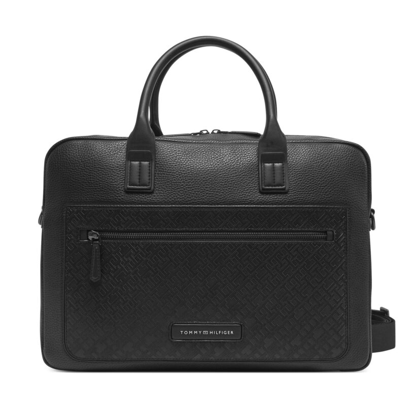 Чанта за лаптоп Tommy Hilfiger Th Monogram Computer Bag AM0AM13209 Черен цвят на ниска цена