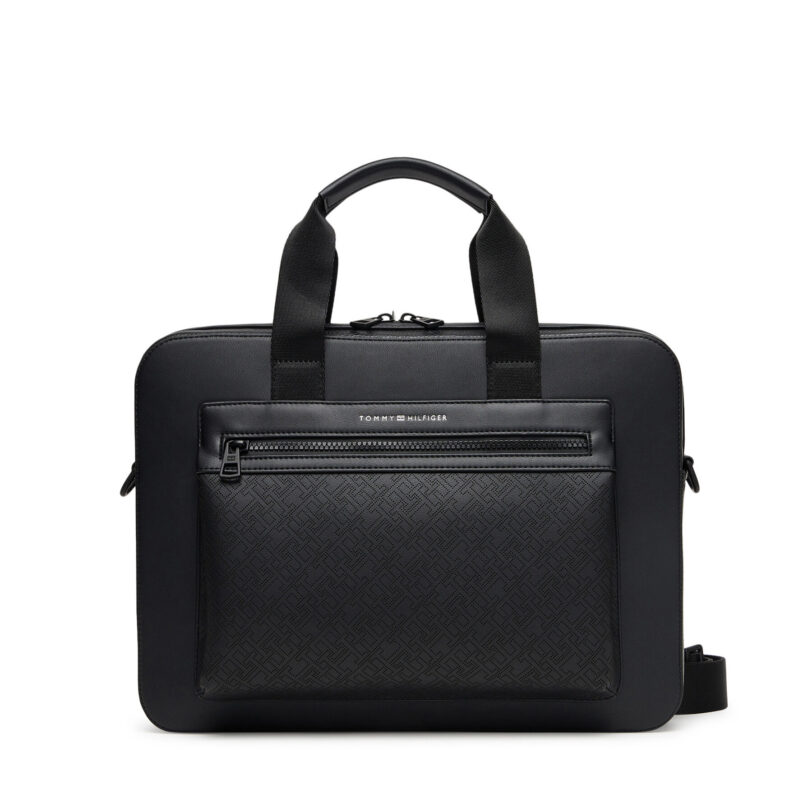 Чанта за лаптоп Tommy Hilfiger Th Monogram Computer Bag AM0AM13835 Черен цвят на ниска цена