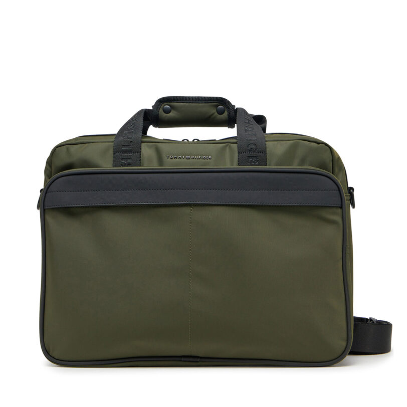 Чанта за лаптоп Tommy Hilfiger Th Repreve Computer Bag AM0AM13186 Каки цвят на ниска цена