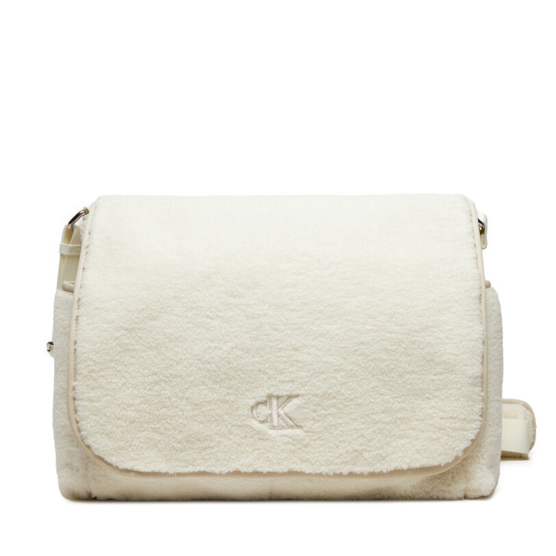 Чанта за преповиване Calvin Klein Jeans Teddy Messenger IU0IU00660 Екрю цвят на ниска цена