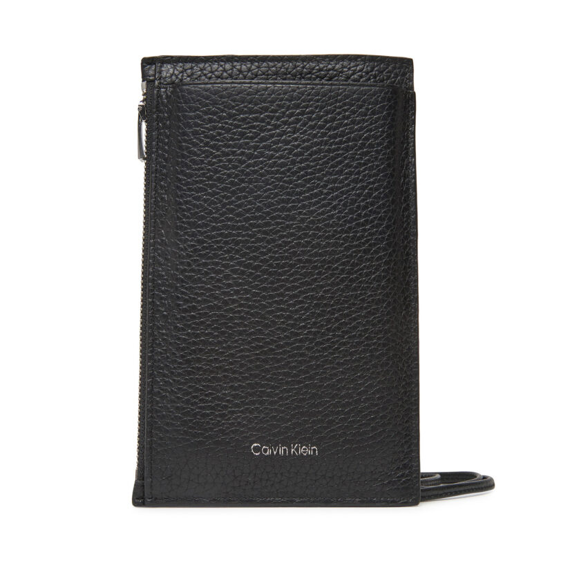 Чантичка за телефон Calvin Klein Foil Emboss Phone Crossbody LV04D1037G Черен цвят на ниска цена
