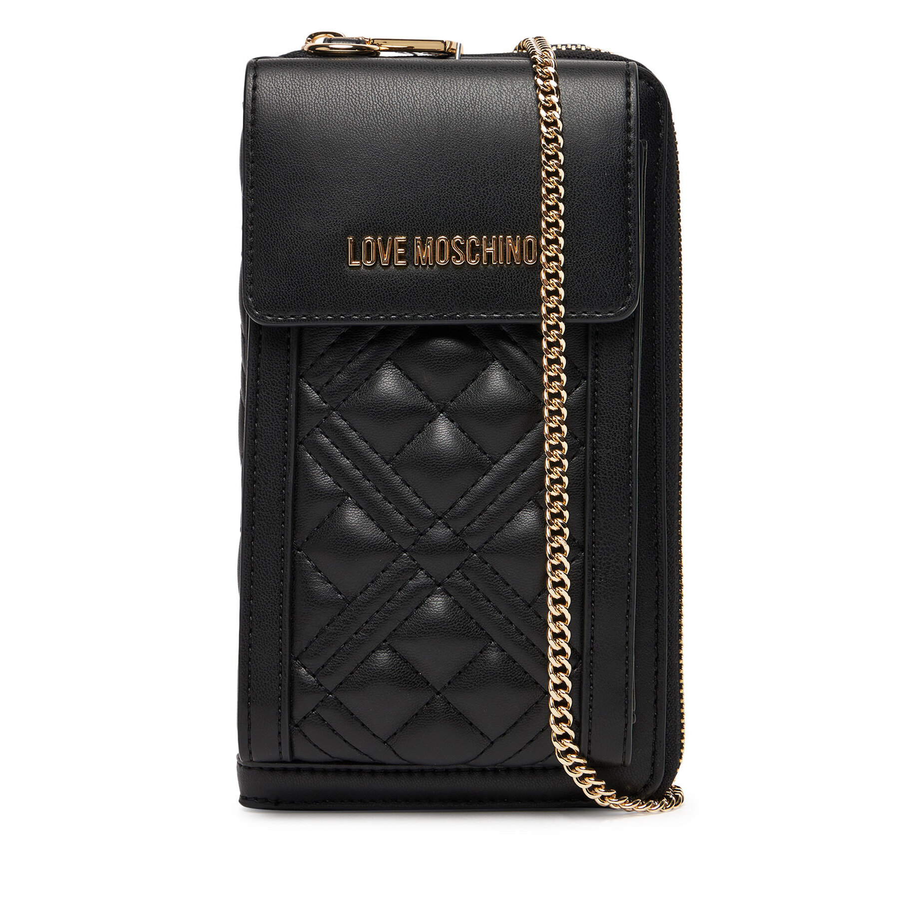 Чантичка за телефон LOVE MOSCHINO JC5682PP1NLA0000 Черен цвят на ниска цена