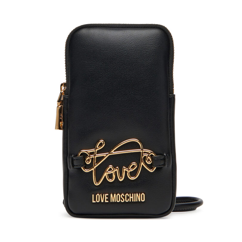 Чантичка за телефон LOVE MOSCHINO JC5737PP0MKG0000 Черен цвят на ниска цена