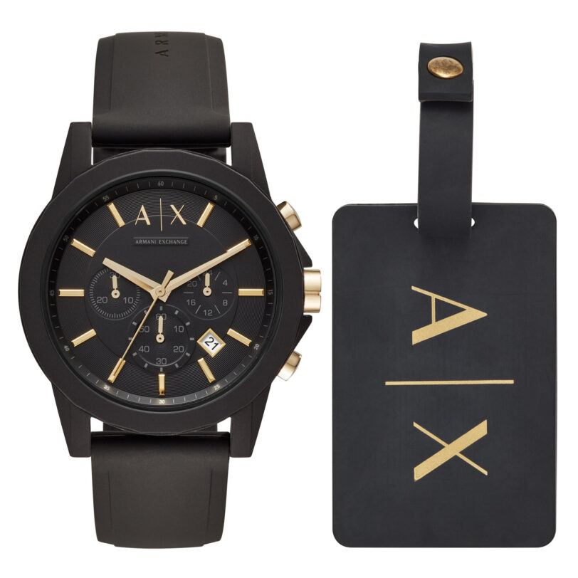 Часовник Armani Exchange Outerbanks AX7105 Черен цвят на ниска цена