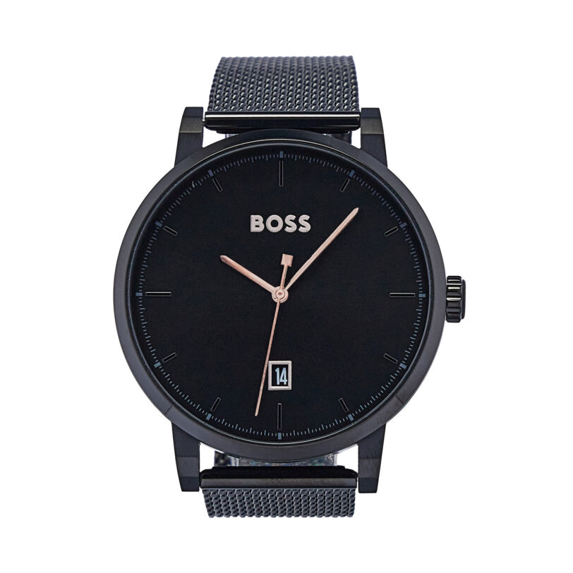 Часовник Boss Confidence 1513810 Черен цвят на ниска цена