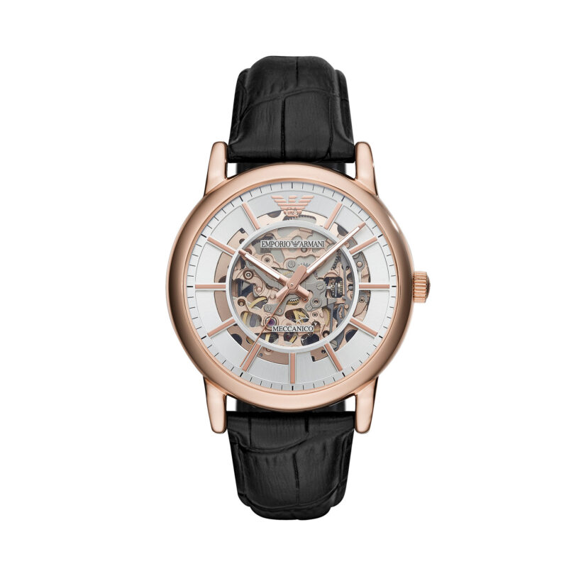 Часовник Emporio Armani Meccanico AR60007 Черен цвят на ниска цена