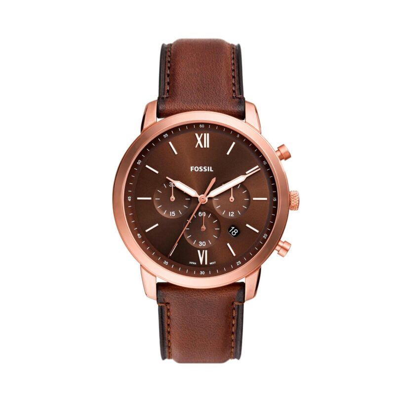 Часовник Fossil Neutra Chronograph FS6026 Кафяв цвят на ниска цена
