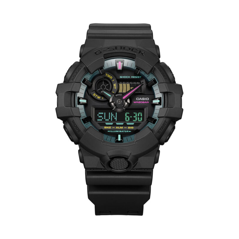 Часовник G-Shock Multi-Fluorescent Accents GA-700MF-1AER Черен цвят на ниска цена