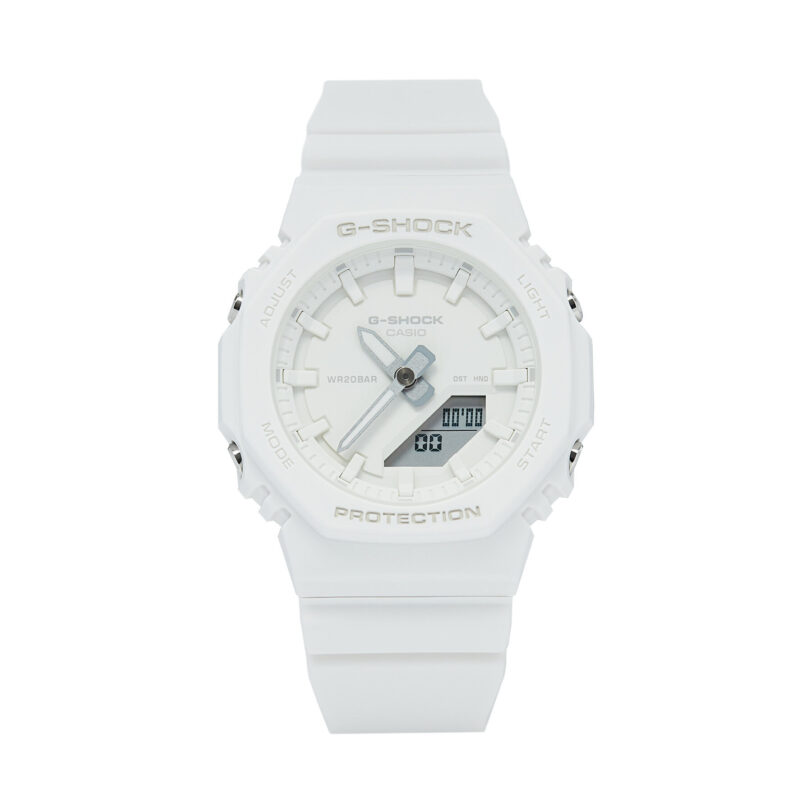 Часовник G-Shock Time On Tone GMA-P2100-7AER Бял цвят на ниска цена