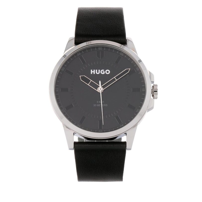 Часовник Hugo First 1530188 Черен цвят на ниска цена