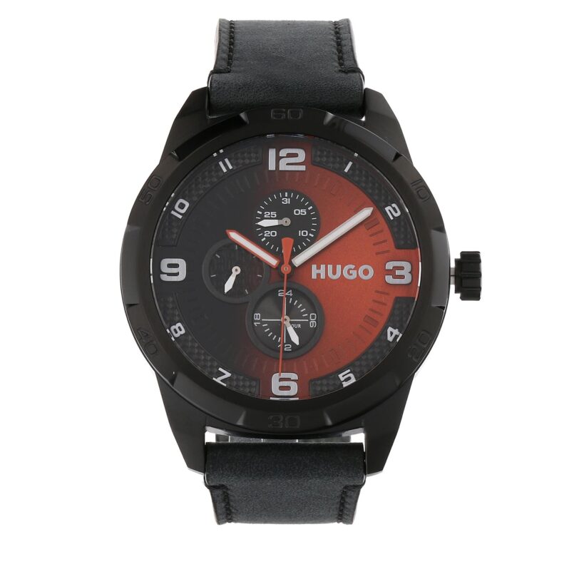 Часовник Hugo Grip 1530275 Черен цвят на ниска цена