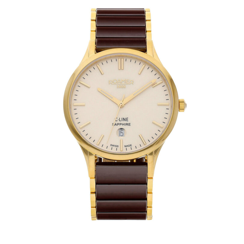 Часовник Roamer C-Line 658833 48 35 63 Кафяв цвят на ниска цена