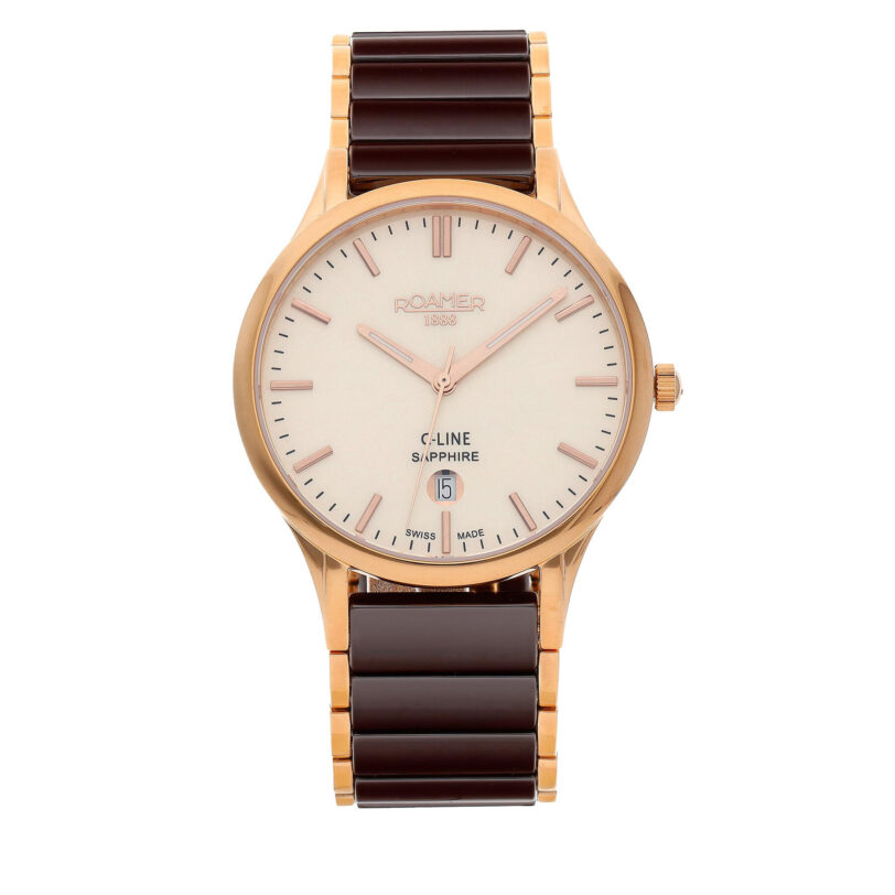 Часовник Roamer C-Line 658833 49 35 63 Кафяв цвят на ниска цена