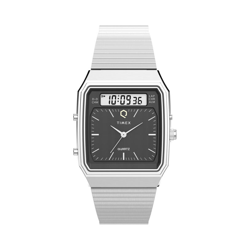 Часовник Timex Q Timex® 1982 Ana-Digi Reissue Chronograph TW2Y05900 Сребрист цвят на ниска цена