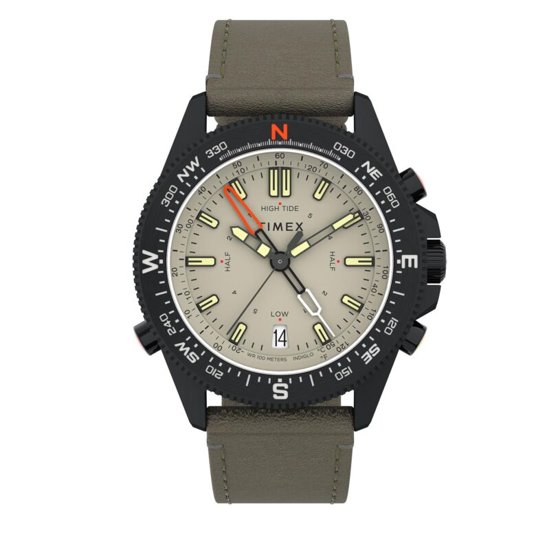 Часовник Timex Tide-Temp-Compass 43mm Eco-Friendly Strap TW2V21800 Черен цвят на ниска цена