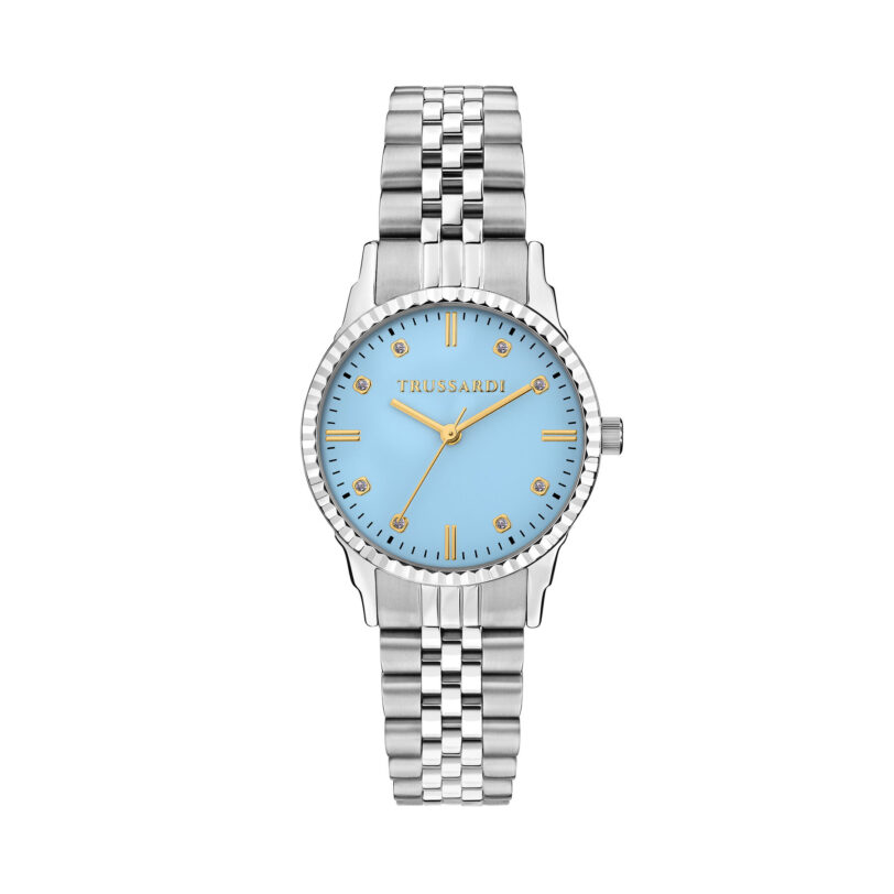 Часовник Trussardi R2453144511 Светлосиньо цвят на ниска цена