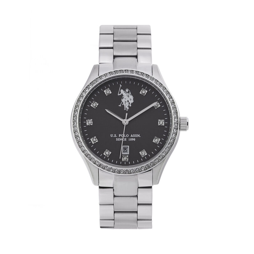 Часовник U.S. Polo Assn. Colette USP8316BK Сребрист цвят на ниска цена
