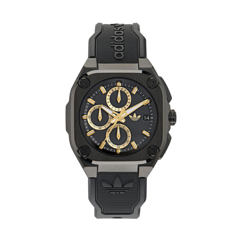 Часовник adidas Originals City Tech Three Chrono AOFH24020 Черен цвят на ниска цена