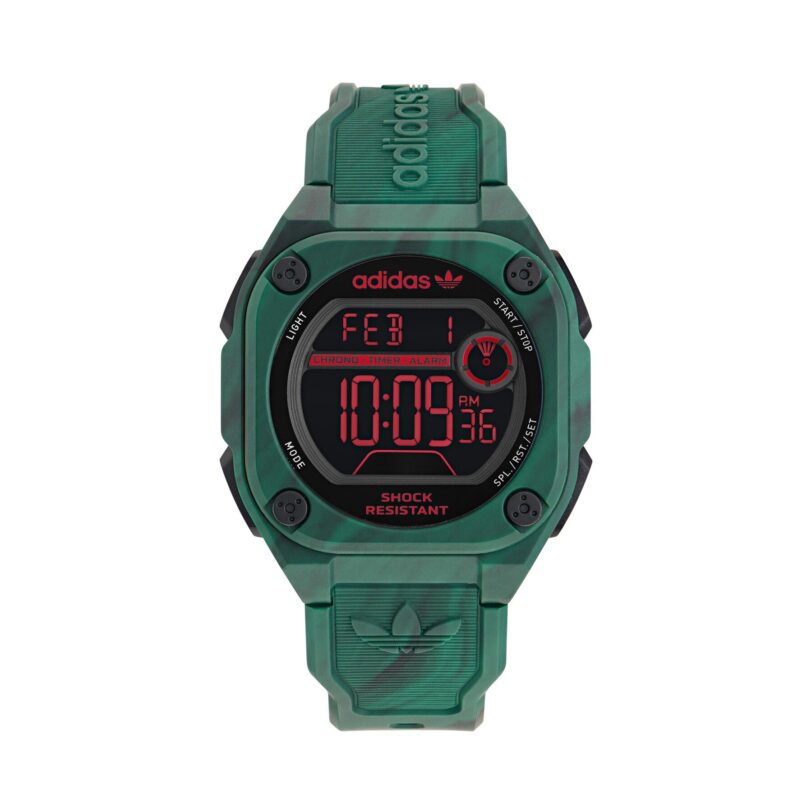 Часовник adidas Originals City Tech Two GRFX AOST23573 Зелен цвят на ниска цена