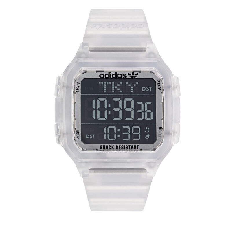 Часовник adidas Originals Digital One GMT AOST22049 Бял цвят на ниска цена
