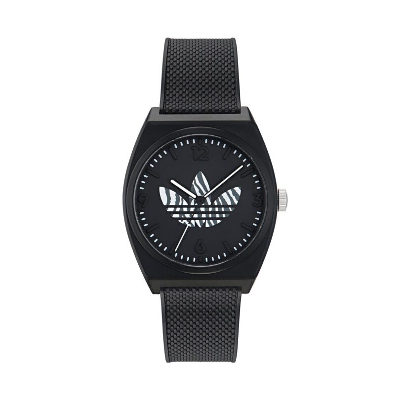 Часовник adidas Originals Project Two GRFX AOST23551 Черен цвят на ниска цена