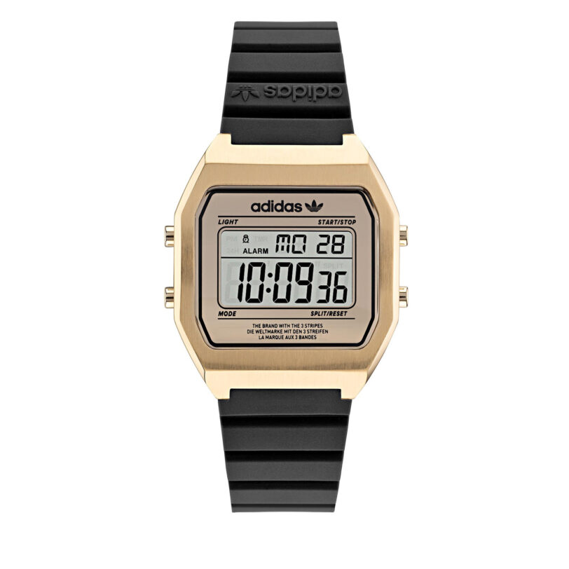 Часовник adidas Originals Street Digital Two AOST22075 Черен цвят на ниска цена